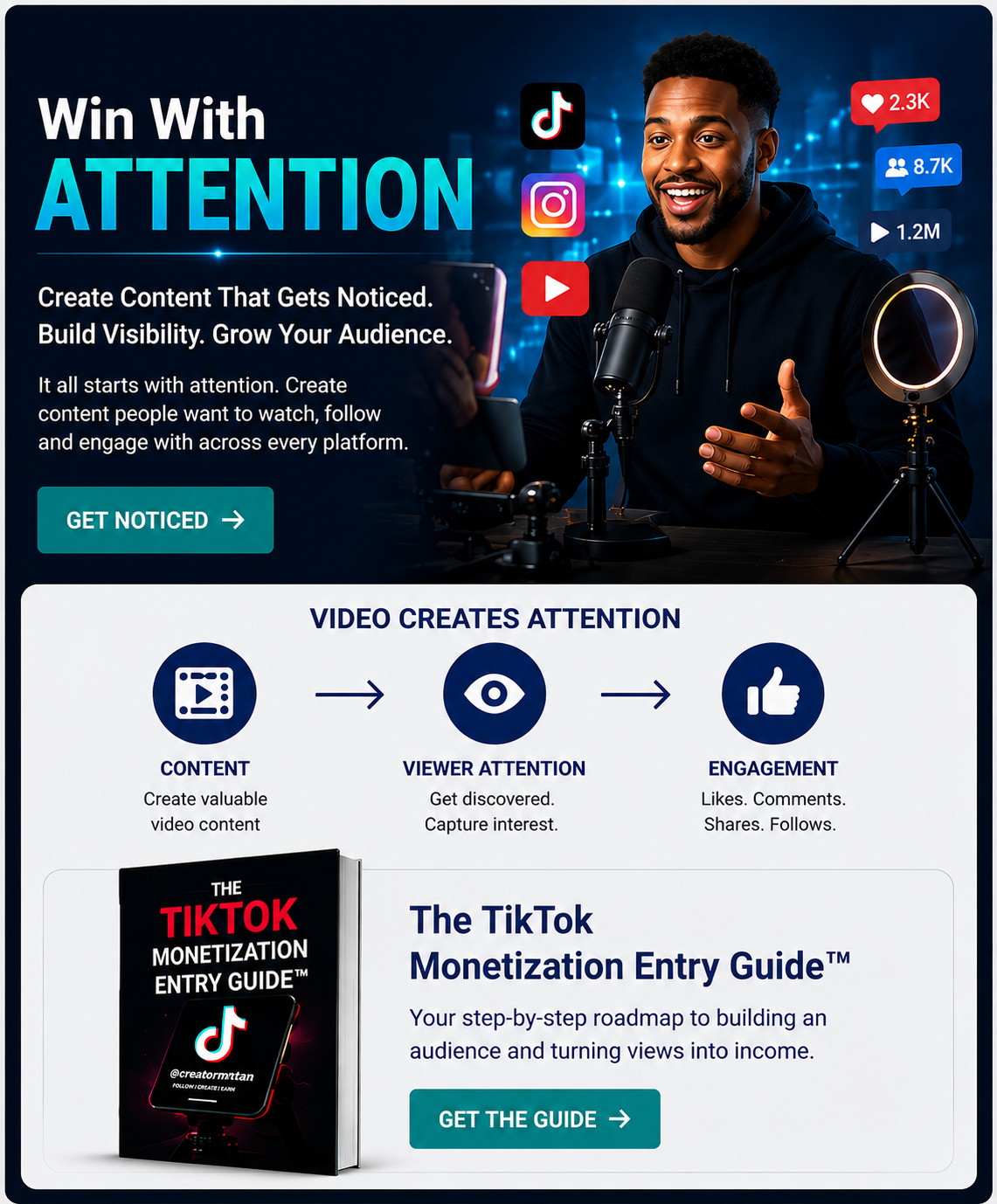 Win With Attention - Create content that gets noticed, builds visibility, and grows your audience