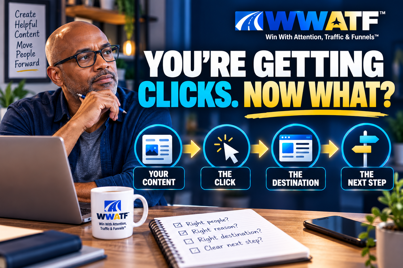 A clear traffic path moves people from initial clicks toward a matching destination and understandable next step.